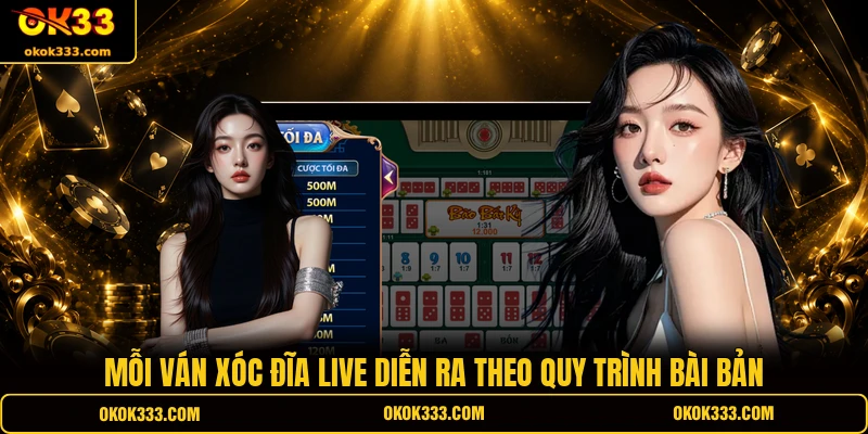 Mỗi ván Xóc Đĩa Live diễn ra theo quy trình bài bản